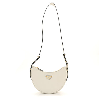 Prada Soft Calfskin Arque Shoulder Bag White 1 of 13