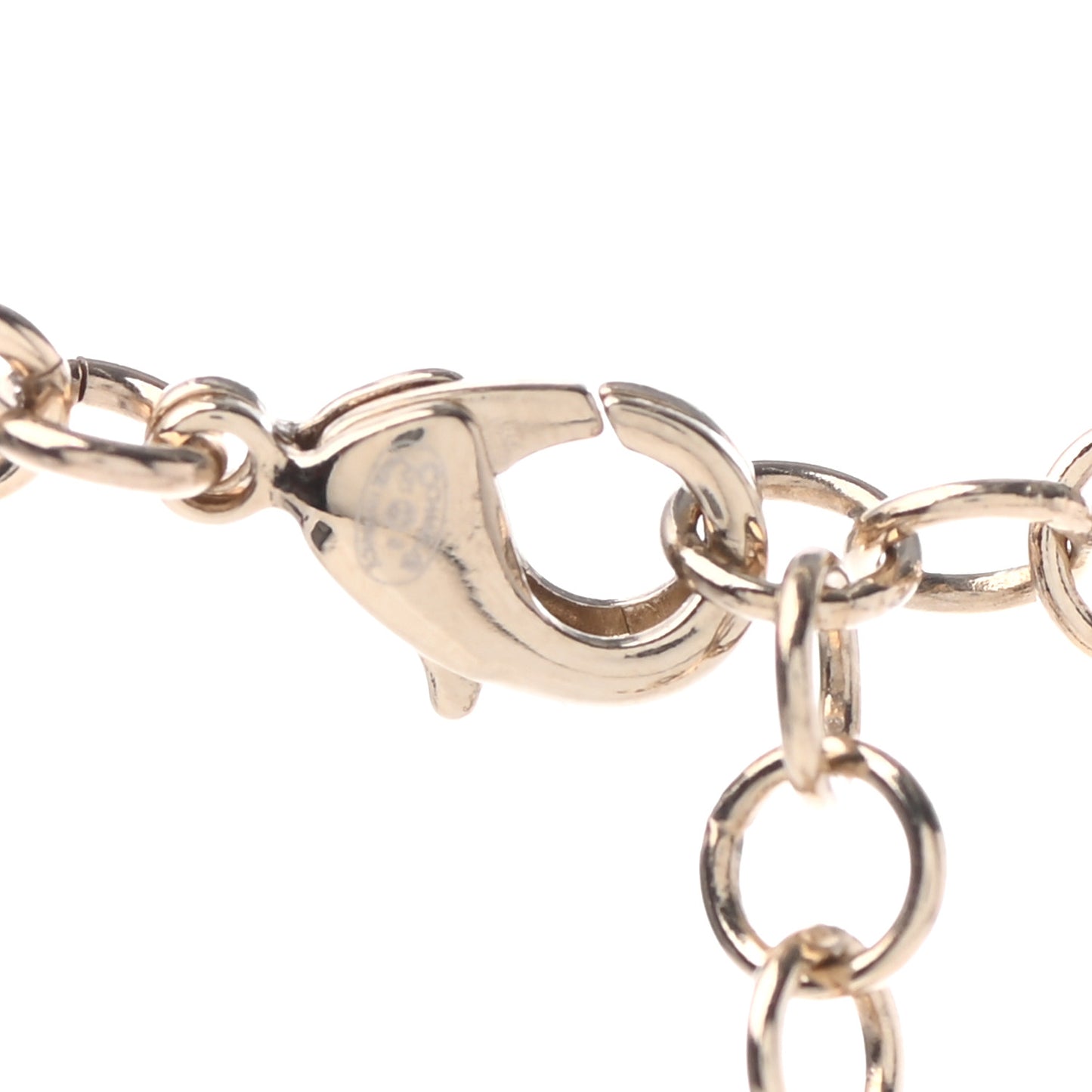Crystal CC Drop Logo Necklace Gold