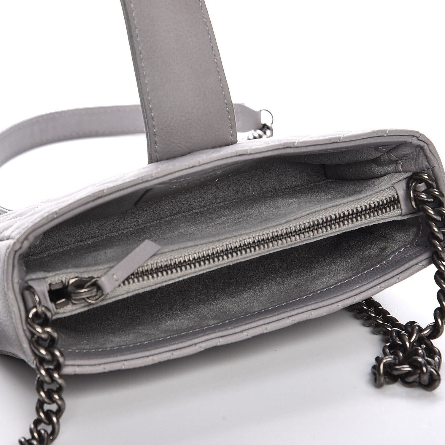 Chanel Calfskin Boy Reverso Mini Pochette Grey 5 of 8