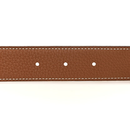 Hermes Box 135 Togo 32mm Au Carre H Belt 85 Black Gold 6 of 6