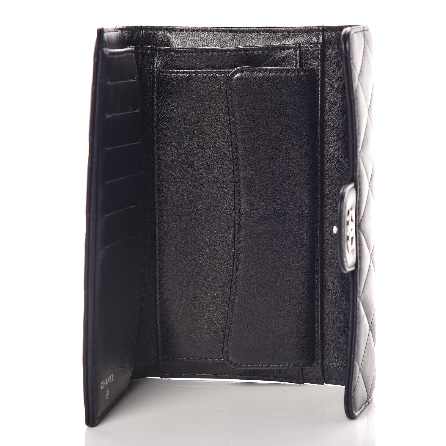 Chanel Lambskin Quilted Large Flap Wallet Navy 5 of 10