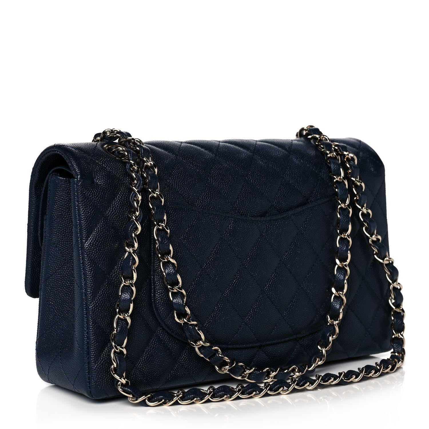 Chanel Caviar Quilted Medium Double Flap Navy 3 of 12