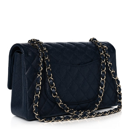 Chanel Caviar Quilted Medium Double Flap Navy 3 of 12