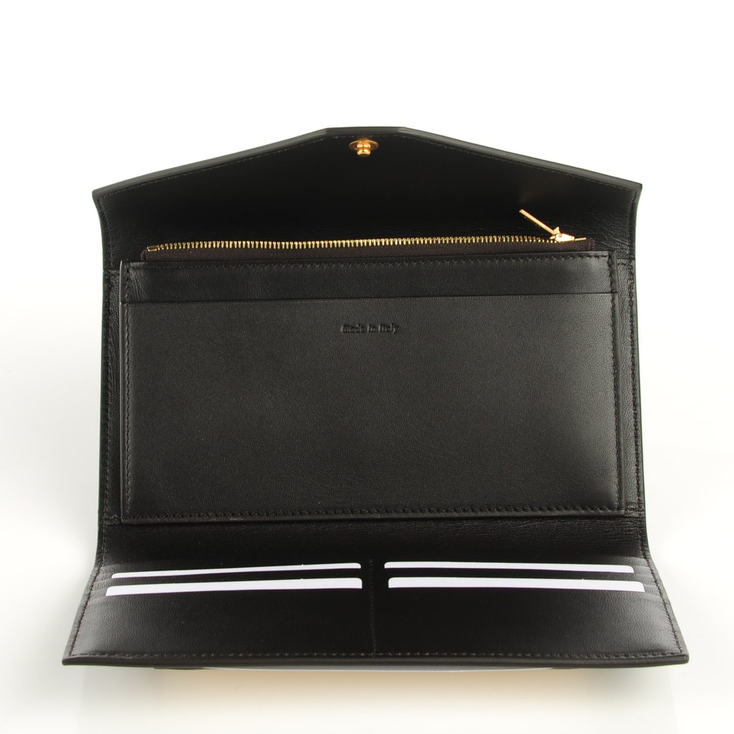Smooth Calfskin Pocket Tri-Fold Multifunction Envelope Flap Wallet Dark Rust
