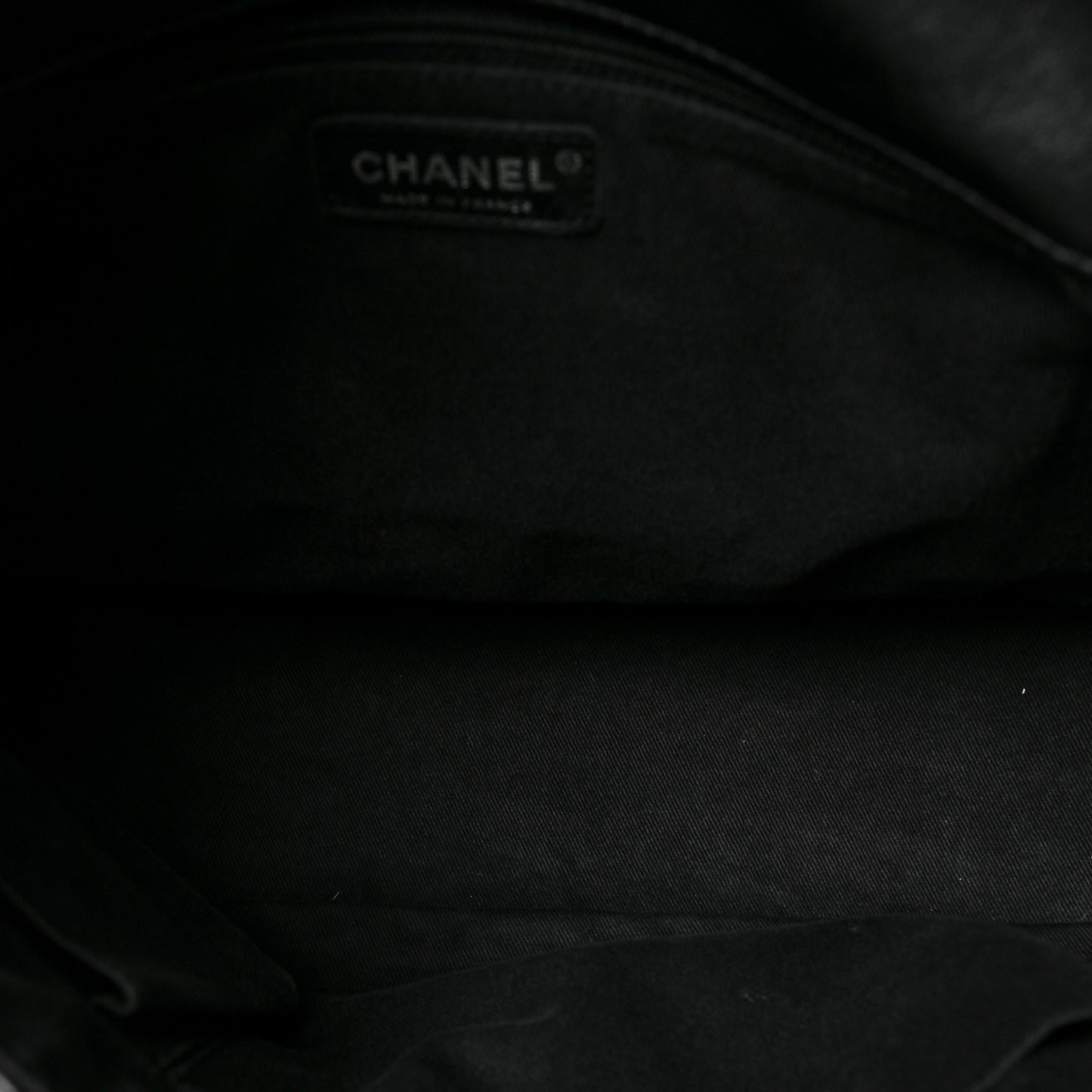 Calfskin Stitched Large Expandable Flap Bag Black