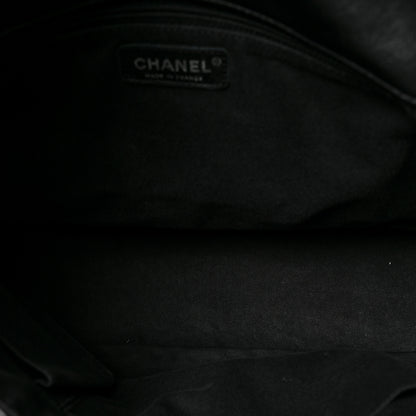 Chanel Calfskin Stitched Large Expandable Flap Bag Black 6 of 10