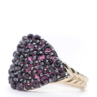 David Yurman Sterling Silver 18K Yellow Gold Rhodolite Garnet Osetra Cable Berries Pinky Ring 45 3.5 3 of 6