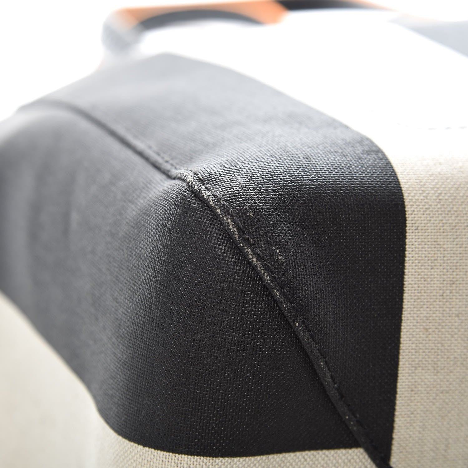 MCM Canvas Stripe Shopper Tote Black White 13 of 14