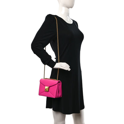 Valentino Garavani Nappa One Stud Chain Clutch Pink PP 2 of 8