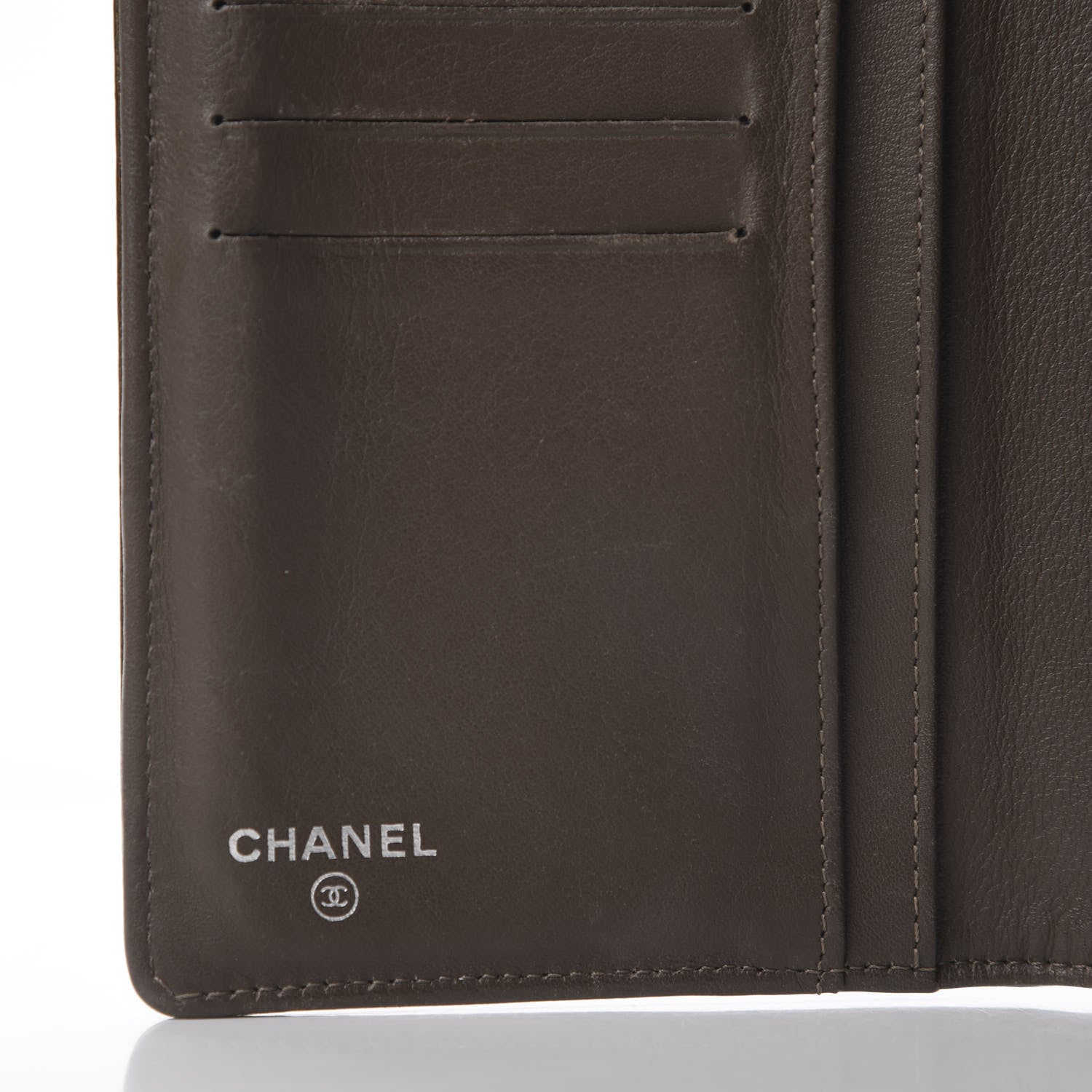 Chanel Grained Patent CC Yen Wallet Brown 9 of 13