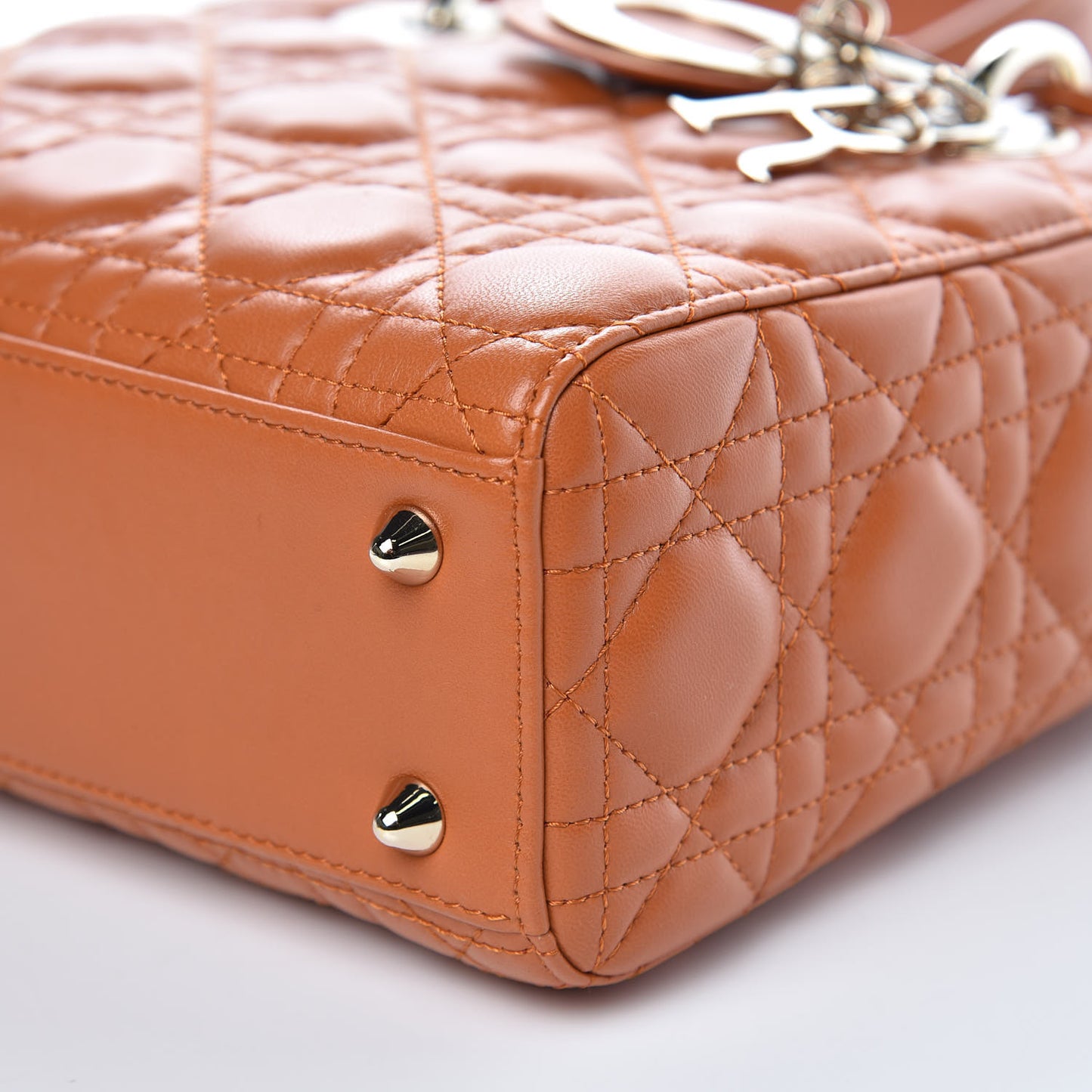 Lambskin Cannage Small Lucky Badges My Lady Dior Orange
