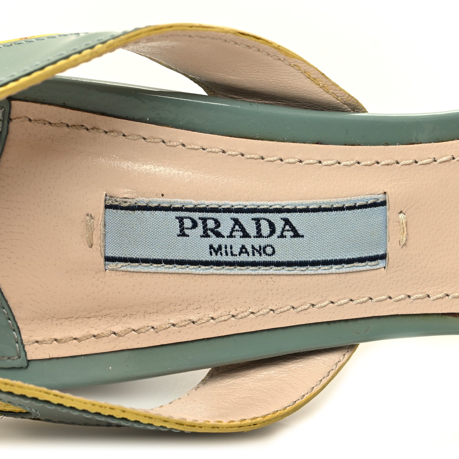 Prada Vernice Flame Crystal Embellished Sandals 38 Lago Ananas Avocado 7 of 8