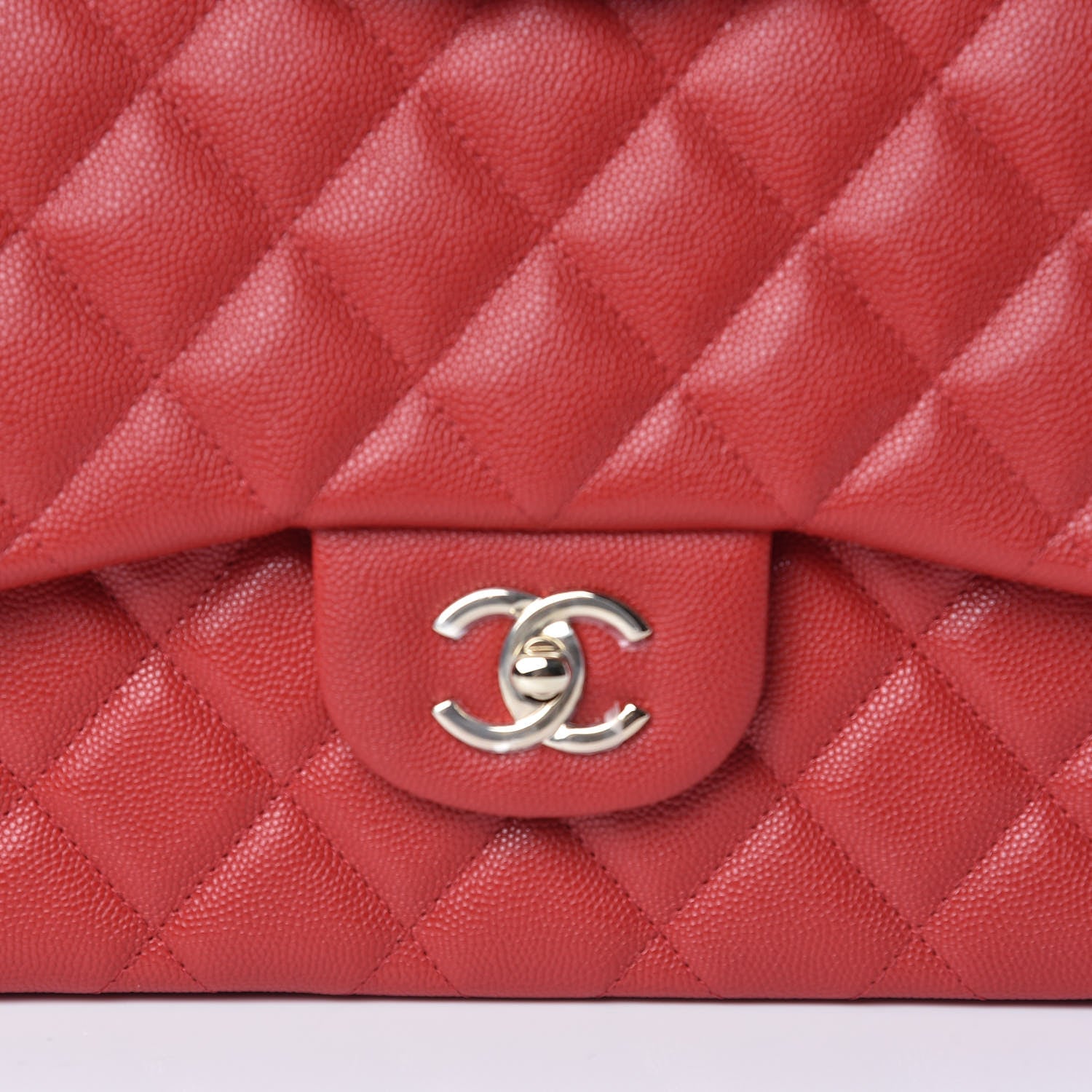 Chanel Caviar Quilted Jumbo Double Flap Red 10 of 11
