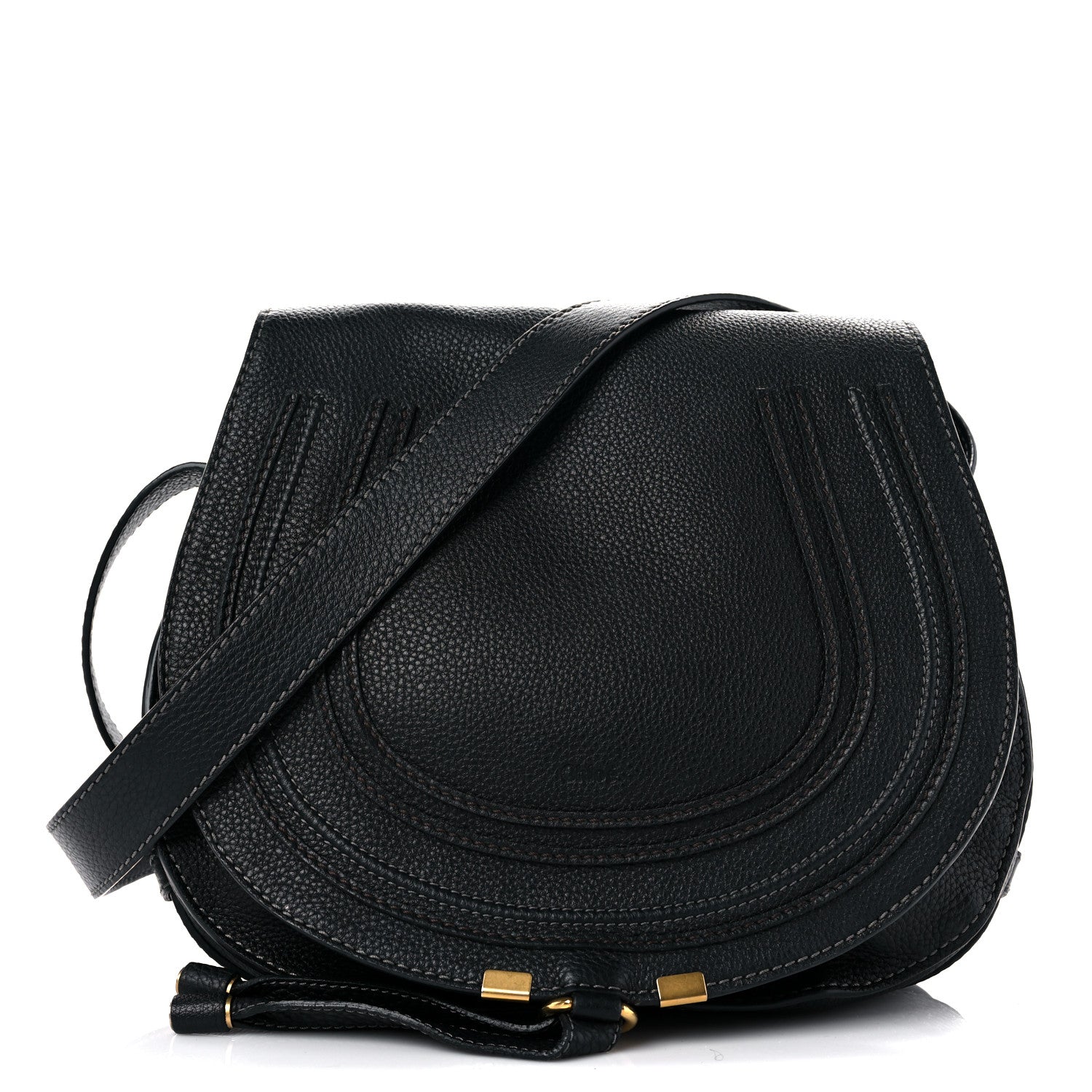 Chloe Calfskin Medium Marcie Round Crossbody Bag Black 1 of 19