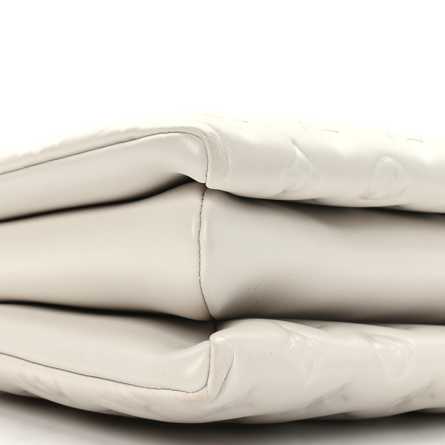Lambskin Embossed Monogram Coussin PM Beige Cream