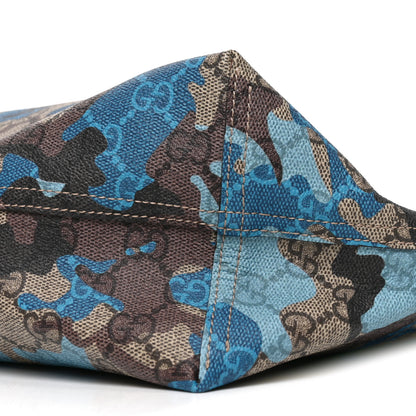 Gucci Supreme Monogram Camouflage Print Medium Tote  Beige Ebony New Acero Blue 10 of 10