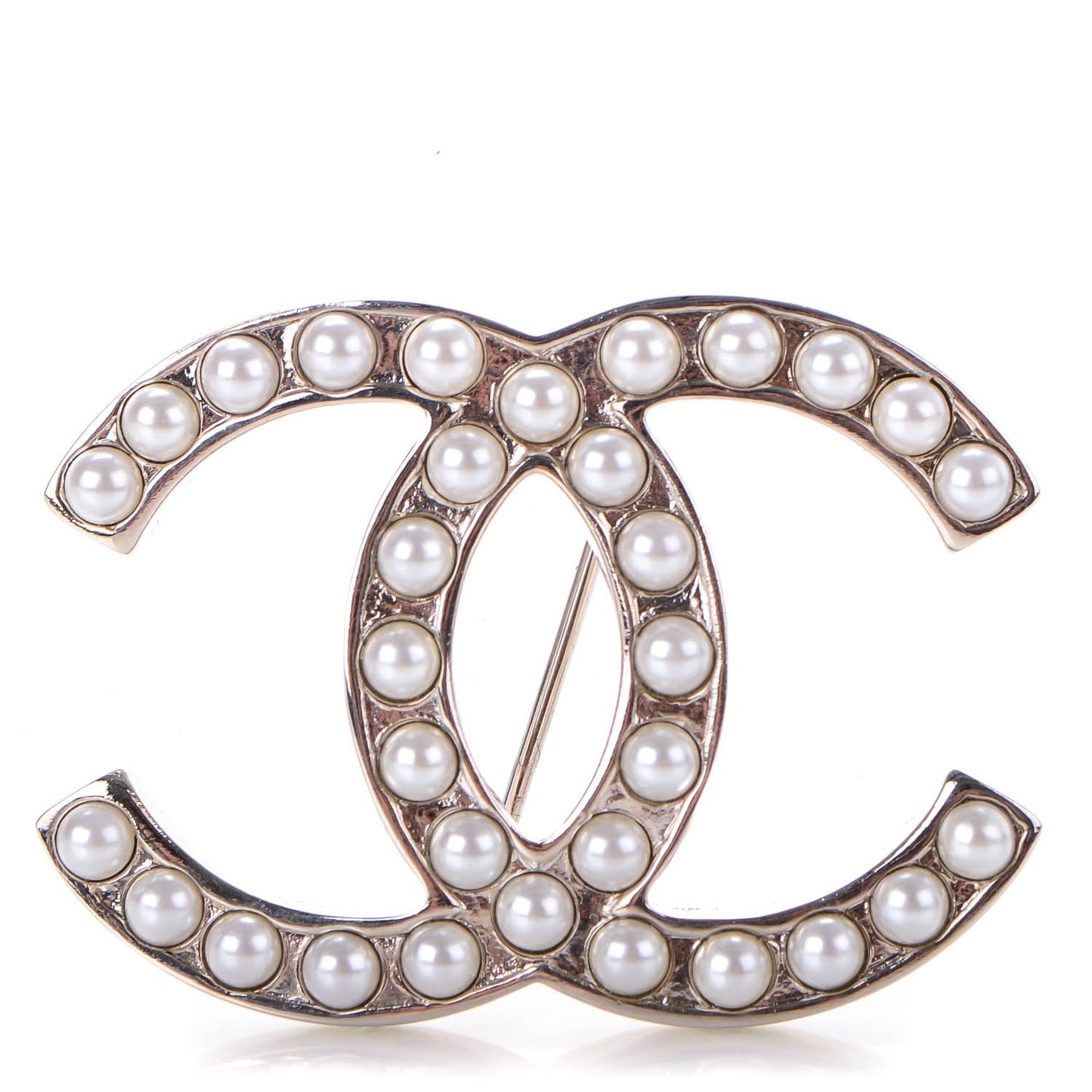 Pearl CC Brooch Pin Silver