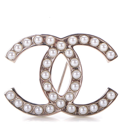 Chanel Pearl CC Brooch Pin Silver 1 of 3
