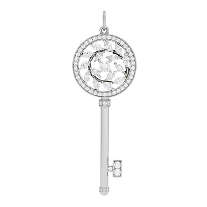 Tiffany Platinum Diamond Victoria Vine Key Pendant 1 of 4