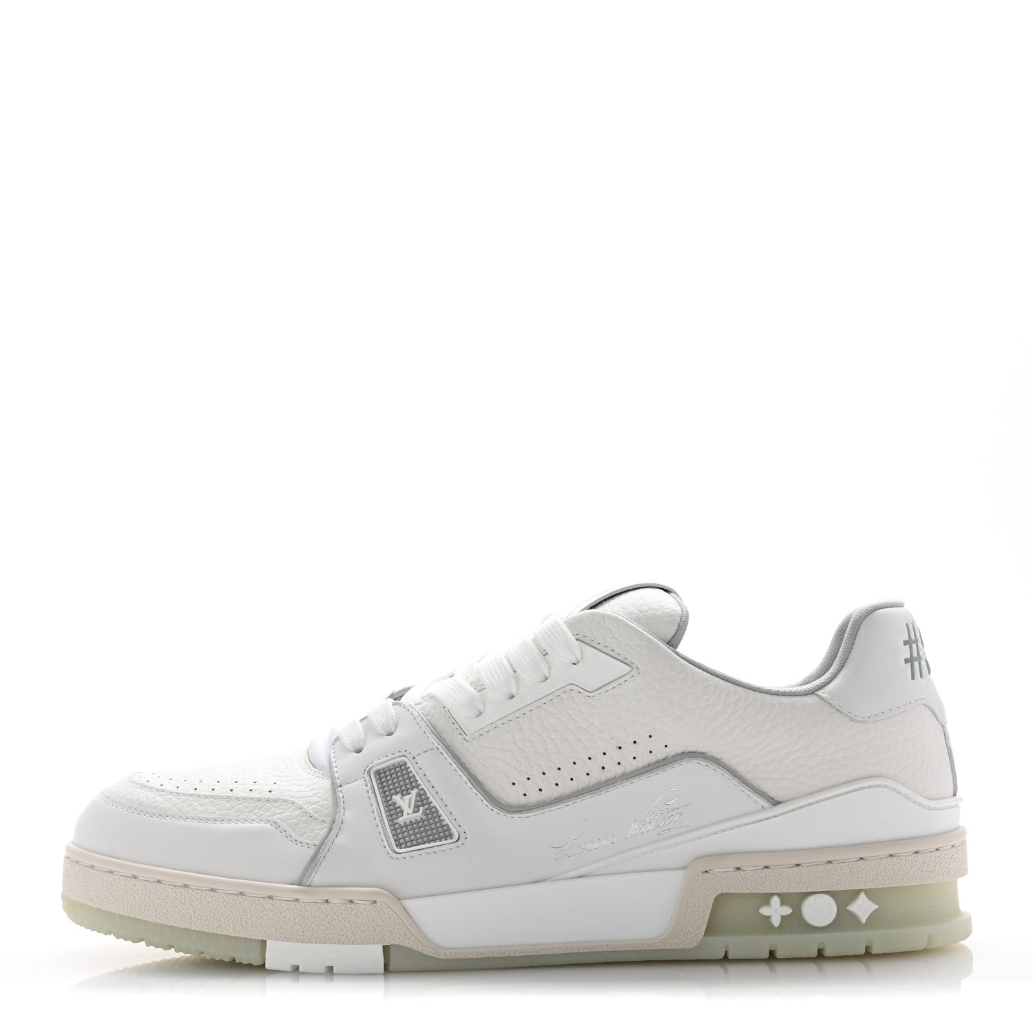 Louis Vuitton Calfskin Mens LV Trainer Sneakers 9 White 1 of 8