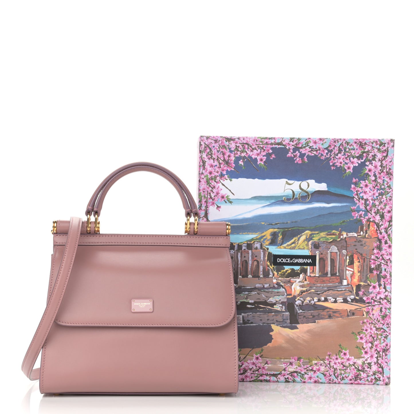 Vitello Morbido Small Sicily 58 Bag Dusty Pink