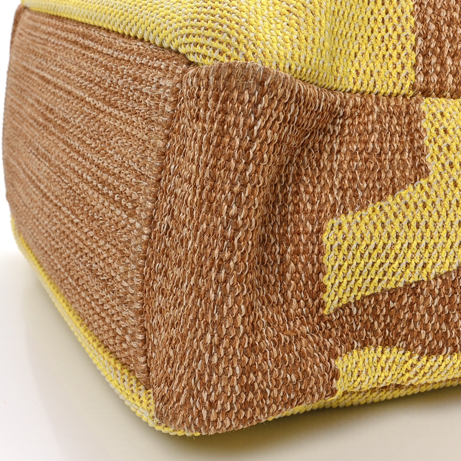 Chanel Mixed Fibers Large Shopping Bag Yellow Brown 10 of 10