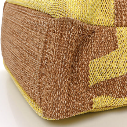 Chanel Mixed Fibers Large Shopping Bag Yellow Brown 10 of 10