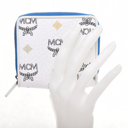 MCM Skyoptic Visetos Mini Zip Around Wallet White 8 of 8