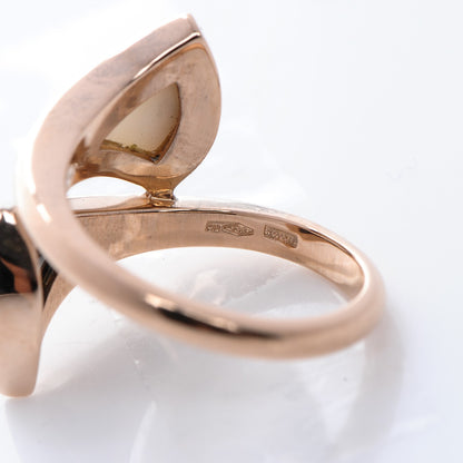Bulgari 18K Rose Gold Black Onyx Mother of Pearl Divas' Dream Ring 50 5.5 4 of 6