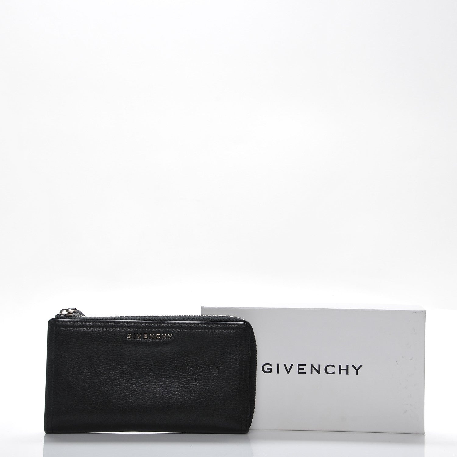 Givenchy Sugar Goatskin Pandora Half Zip Long Wallet Black 10 of 10