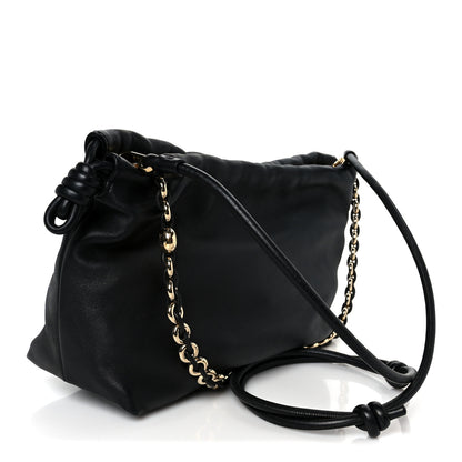 Loewe Mellow Nappa Medium Donut Chain Flamenco Knot Clutch Black 3 of 10