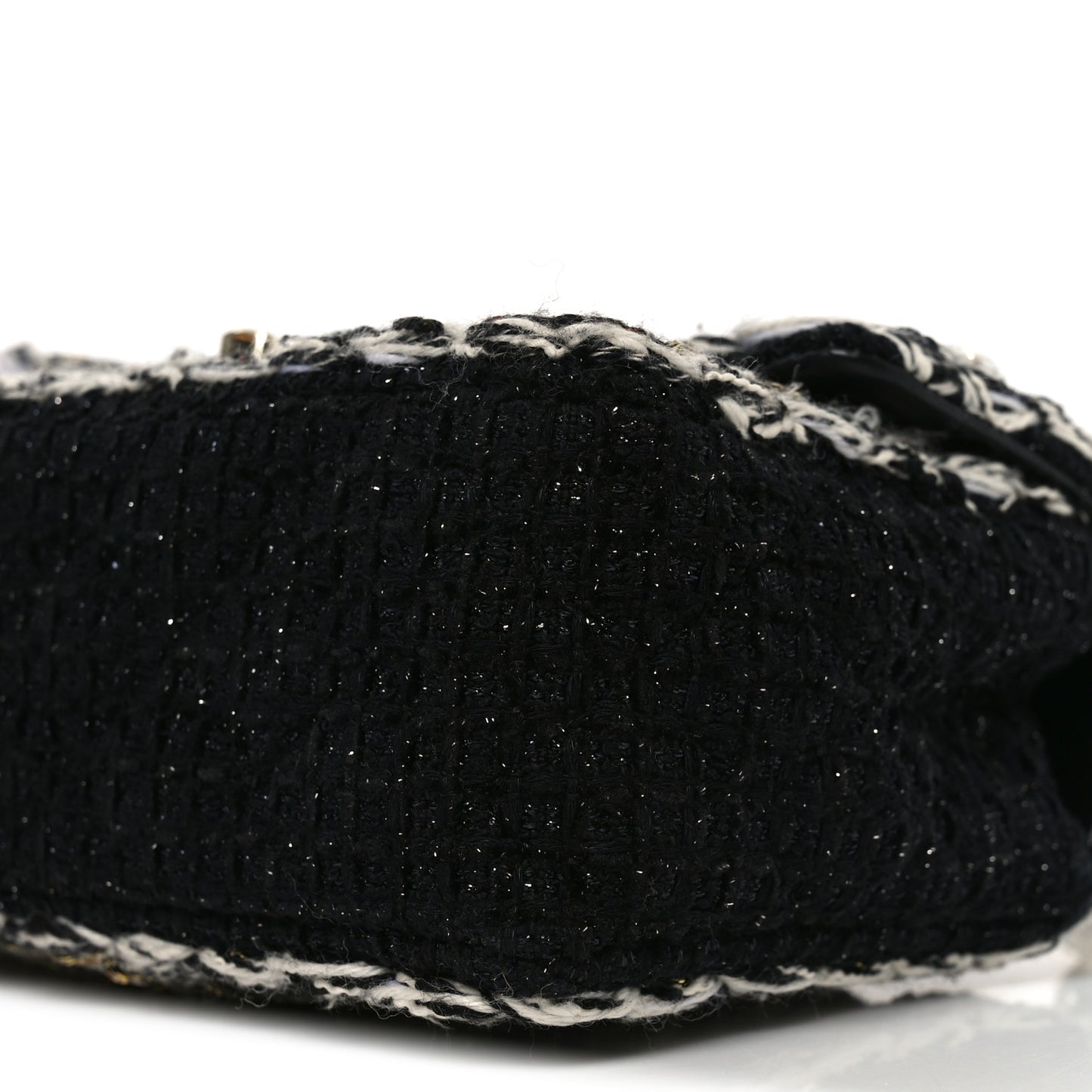 Tweed Braided Mini Rectangular Flap Black