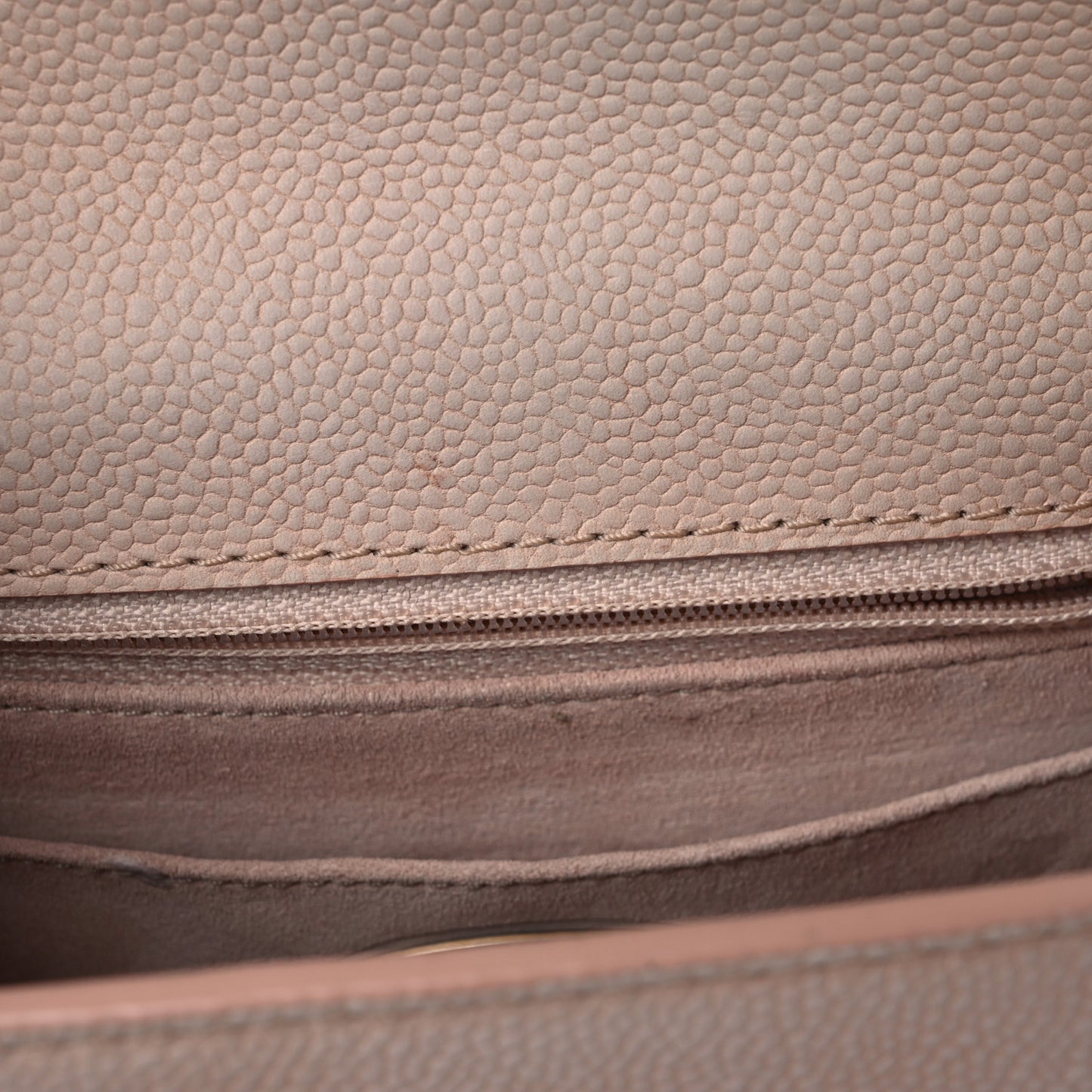 Grained Calfskin Mini Square Classic Pure Flap Nude