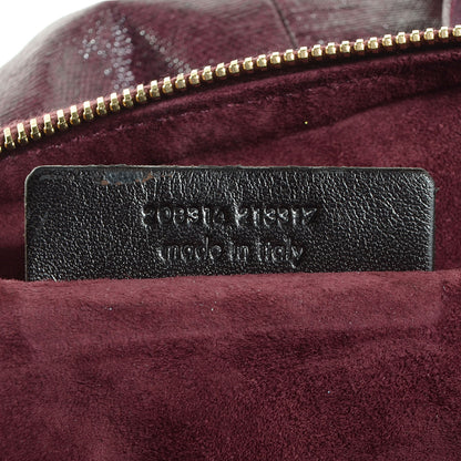 Saint Laurent Coated Linen Medium Easy Sac Burgundy 7 of 8