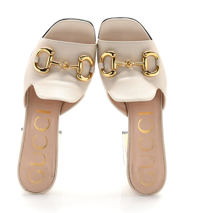 Gucci Nappa Horsebit 75mm Slide Sandals 37.5 Mystic White 2 of 11