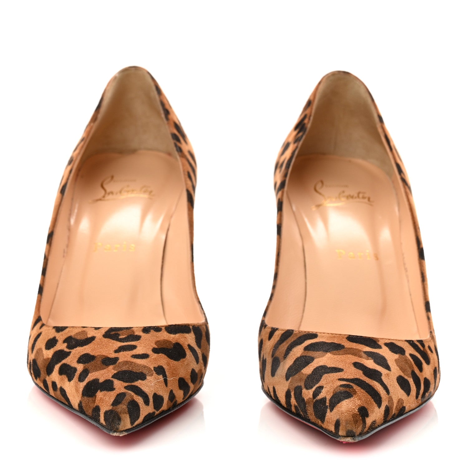 Christian Louboutin Veau Velours Leopard Clare 80 Pumps 37.5 Caramel 2 of 9