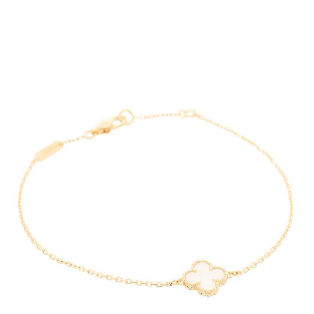 18K Yellow Gold Mother of Pearl Sweet Alhambra Bracelet