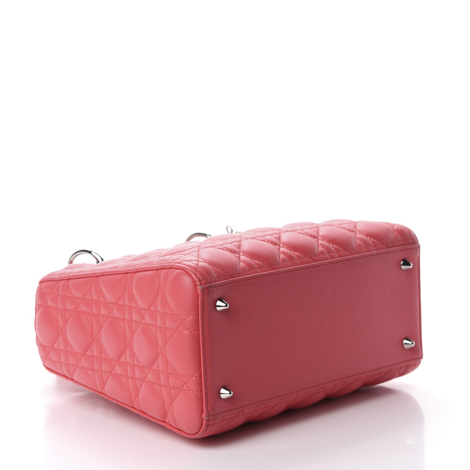 Christian Dior Lambskin Cannage Medium Lady Dior Coral 4 of 13