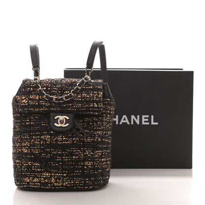 Chanel Tweed Quilted Mini Urban Spirit Backpack Black Gold 8 of 8