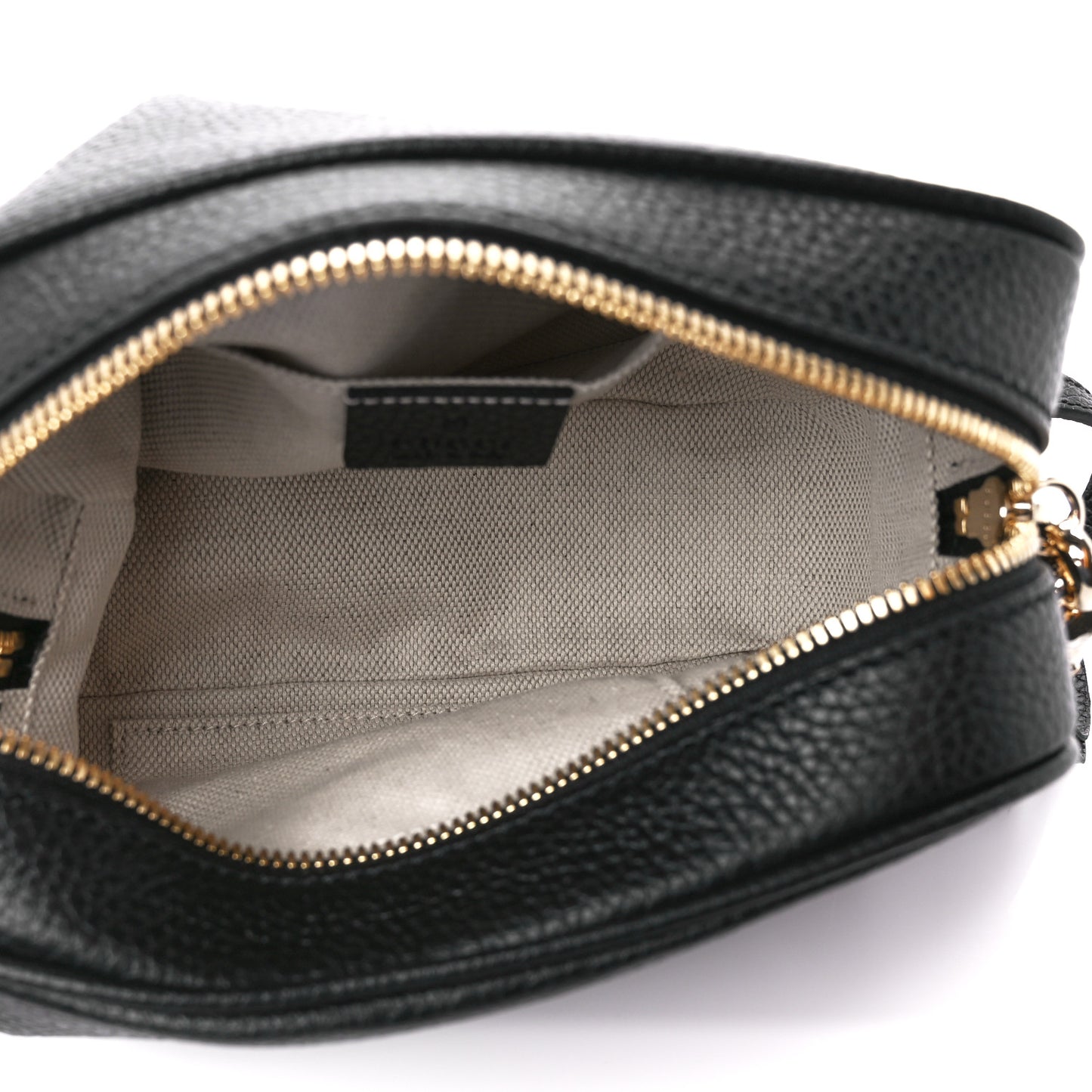 Pebbled Calfskin Small Soho Disco Bag Black