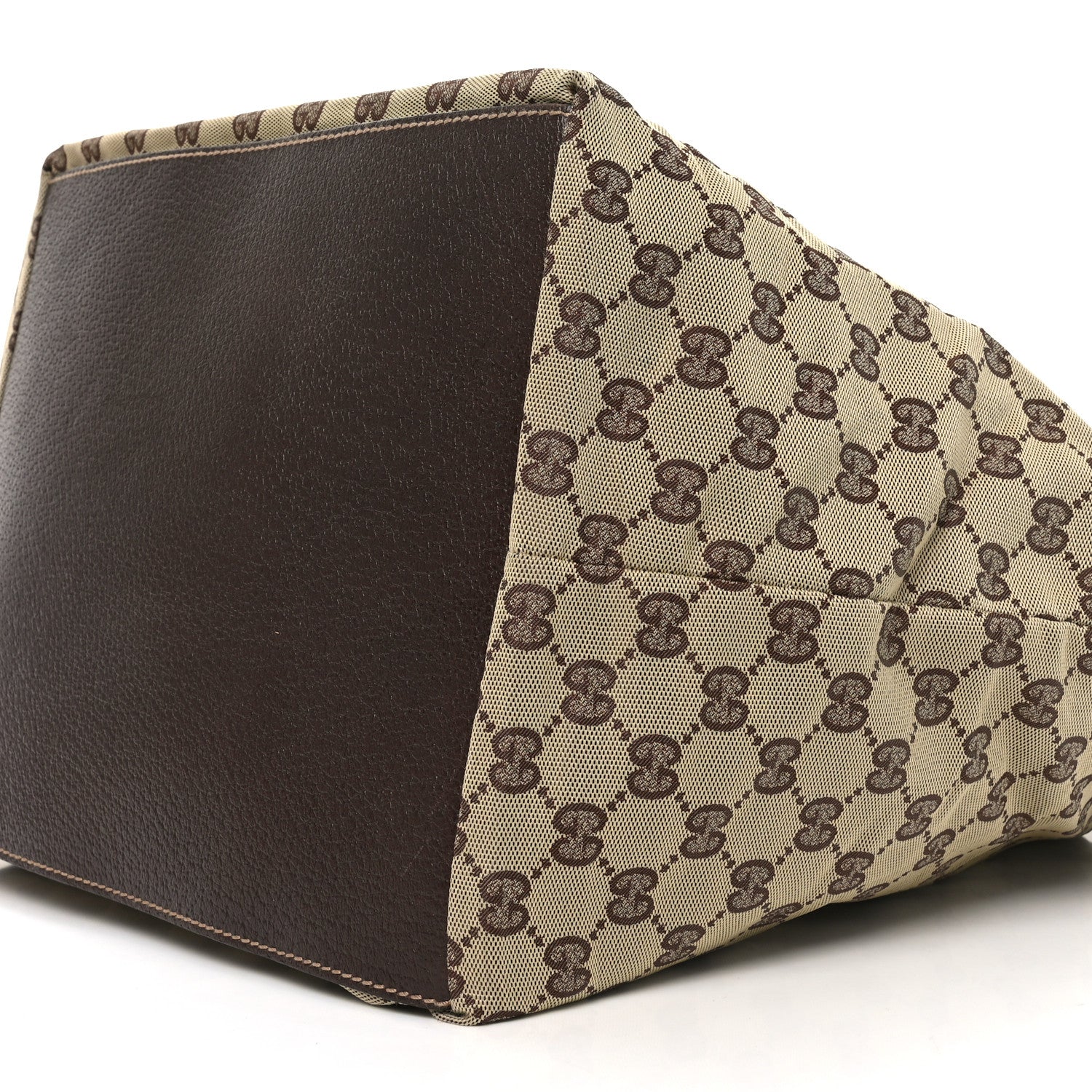 Gucci GG Monogram Large Web Handle Bucket Tote Dark Brown 10 of 10