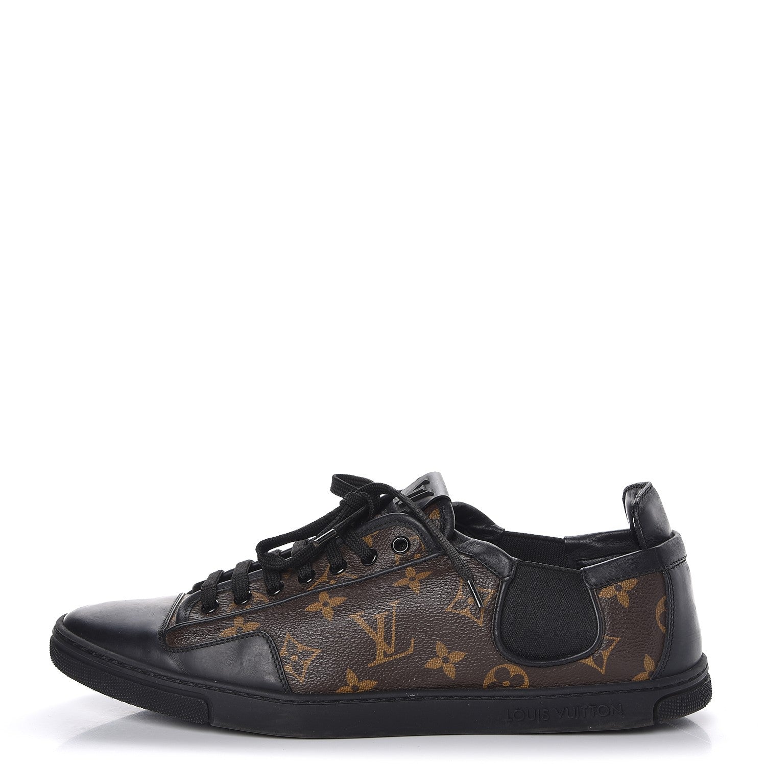 Louis Vuitton Calfskin Monogram Slalom Sneakers 9 Black 1 of 10