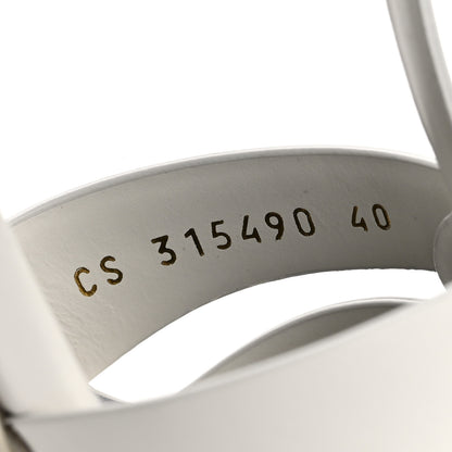 Saint Laurent Calfskin Tribute 75 Platform Sandals 40 White 10 of 11