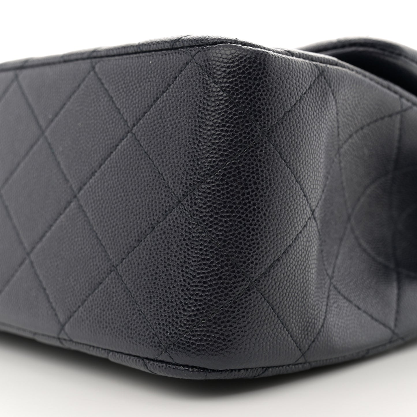 Caviar Quilted Jumbo Double Flap Navy Blue
