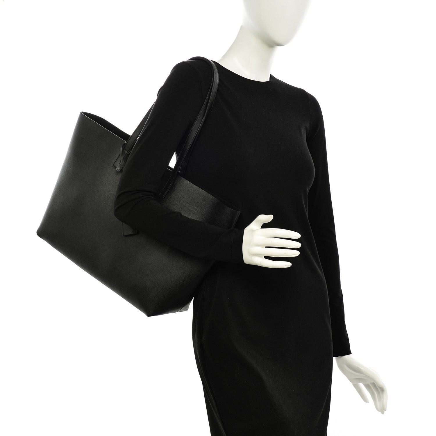 Saint Laurent Calfskin Large Shopping Tote Black 2 of 12