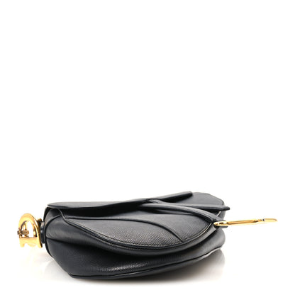Christian Dior Grained Calfskin Saddle Bag Black 4 of 10