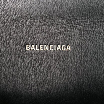 Balenciaga Shiny Calfskin Crocodile Embossed Hourglass Top Handle Bag XS Black 6 of 13