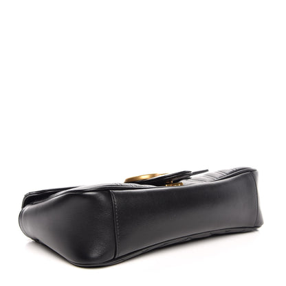 Gucci Calfskin Matelasse Small GG Marmont Shoulder Bag Black 4 of 7