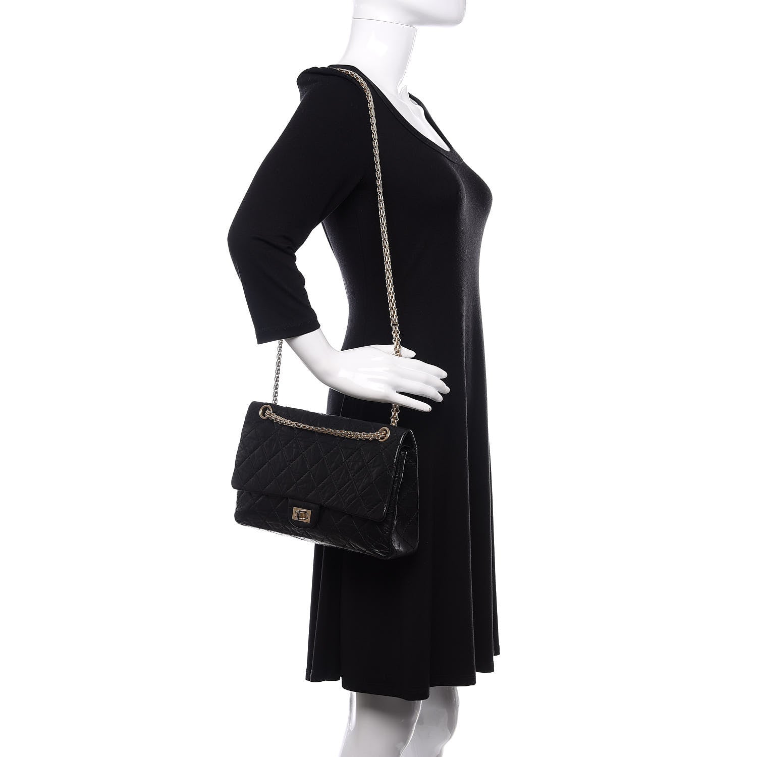 Chanel Aged Calfskin Quilted 50th Anniversary 2.55 Reissue 226 Flap Black 2 of 11