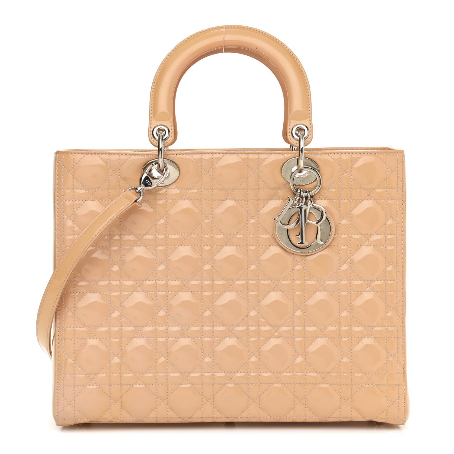 Christian Dior Patent Cannage Large Lady Dior Dark Beige 1 of 14